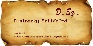 Dusinszky Szilárd névjegykártya