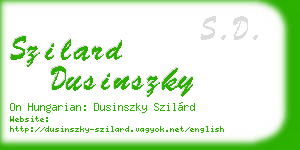 szilard dusinszky business card