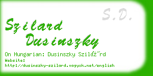 szilard dusinszky business card